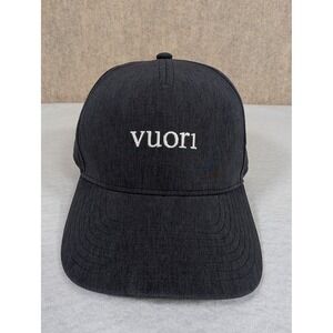 Vuori Performance Hat Mens Dark Blue Navy Perforated Snapback Athletic Cap Logo